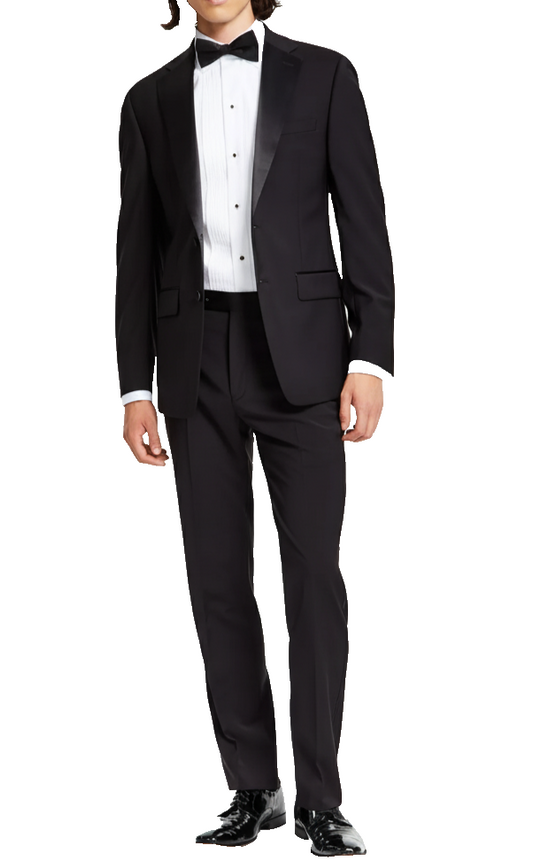 Calvin Klein Tuxedo Men's Size 44S 38x30 Black Slim Fit Infinite Stretch 2-Pc